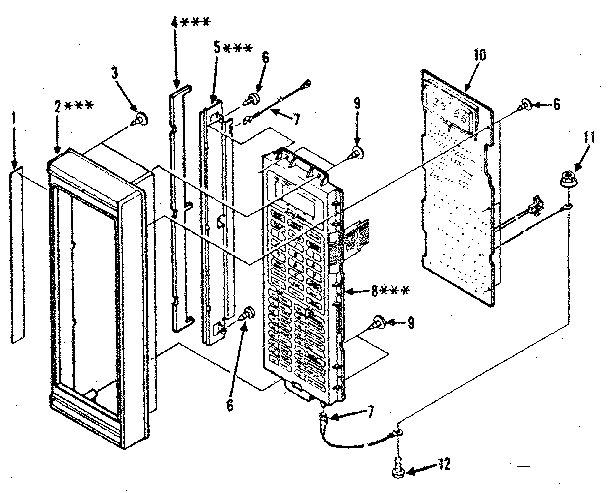 Control Panel Parts Diagram and Parts List for 5648888310  Kenmore Microwave