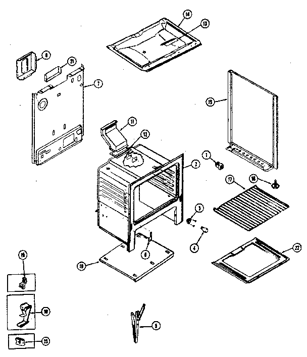Cabinet Diagram and Parts List for 30-3348-01  Tappan Range