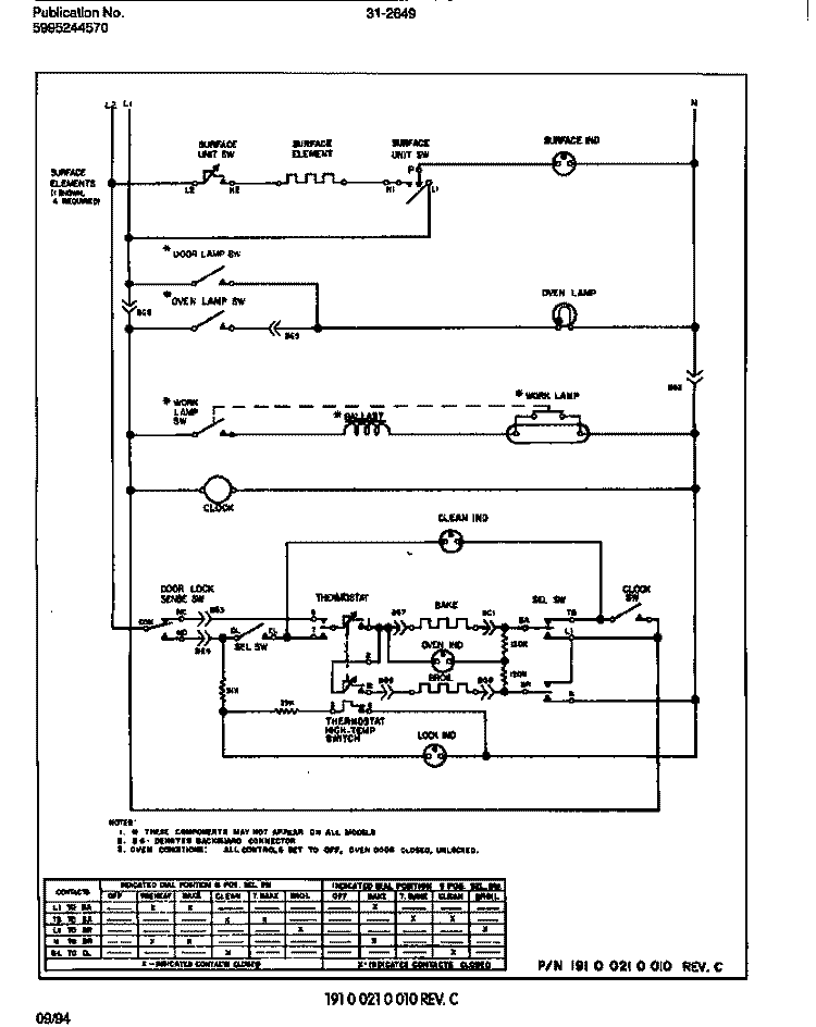 WIRING DIAGRAM Diagram and Parts List for 31-2649-00-06  Tappan Range
