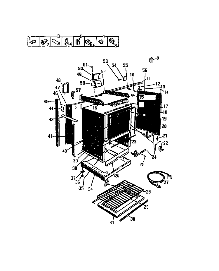 BODY, SIDE PANELS Diagram and Parts List for GC932EXF6  Frigidaire Microwave Oven Combo