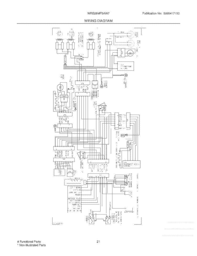 WIRING DIAGRAM Diagram and Parts List for WRS26MF5AW7  Westinghouse Refrigerator