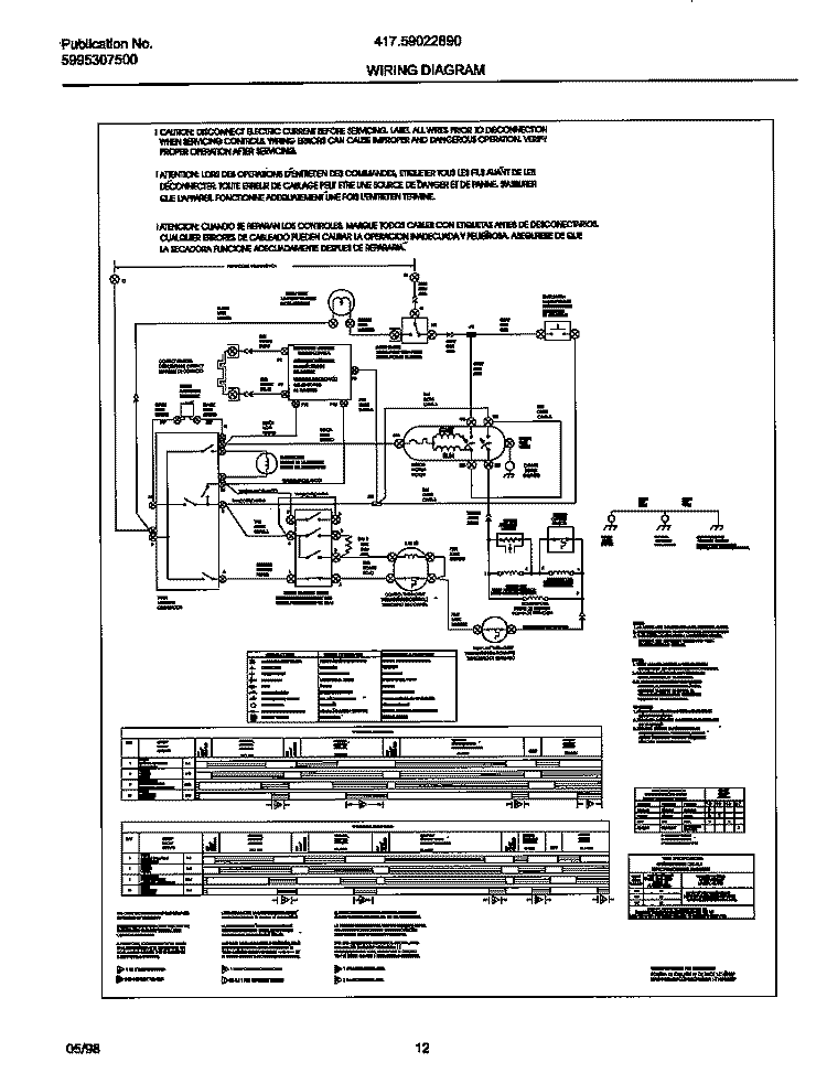 WIRING DIAGRAM Diagram and Parts List for 41759022890  Frigidaire Dryer