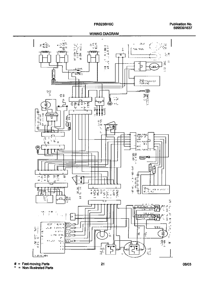 WIRING DIAGRAM Diagram and Parts List for FRS23BH6CQ0  Frigidaire Refrigerator