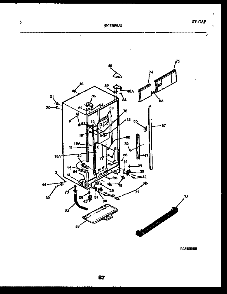 CABINET PARTS Diagram and Parts List for FPCE24VFL1  Frigidaire Refrigerator
