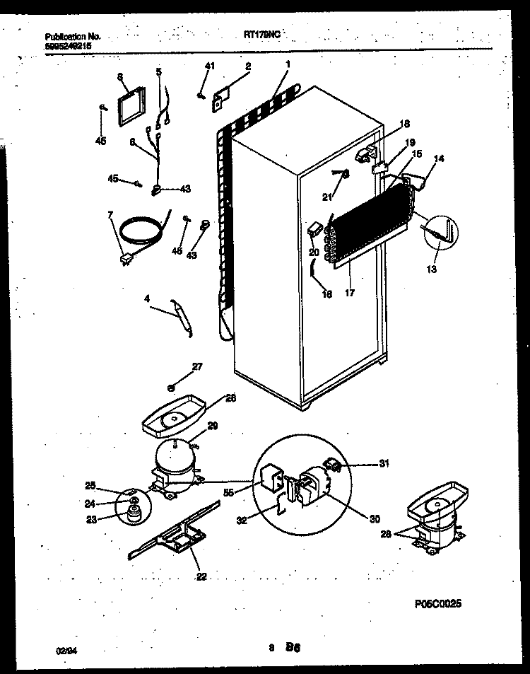 SYSTEM AND AUTOMATIC DEFROST PARTS Diagram and Parts List for RT179NCD1  Frigidaire Refrigerator