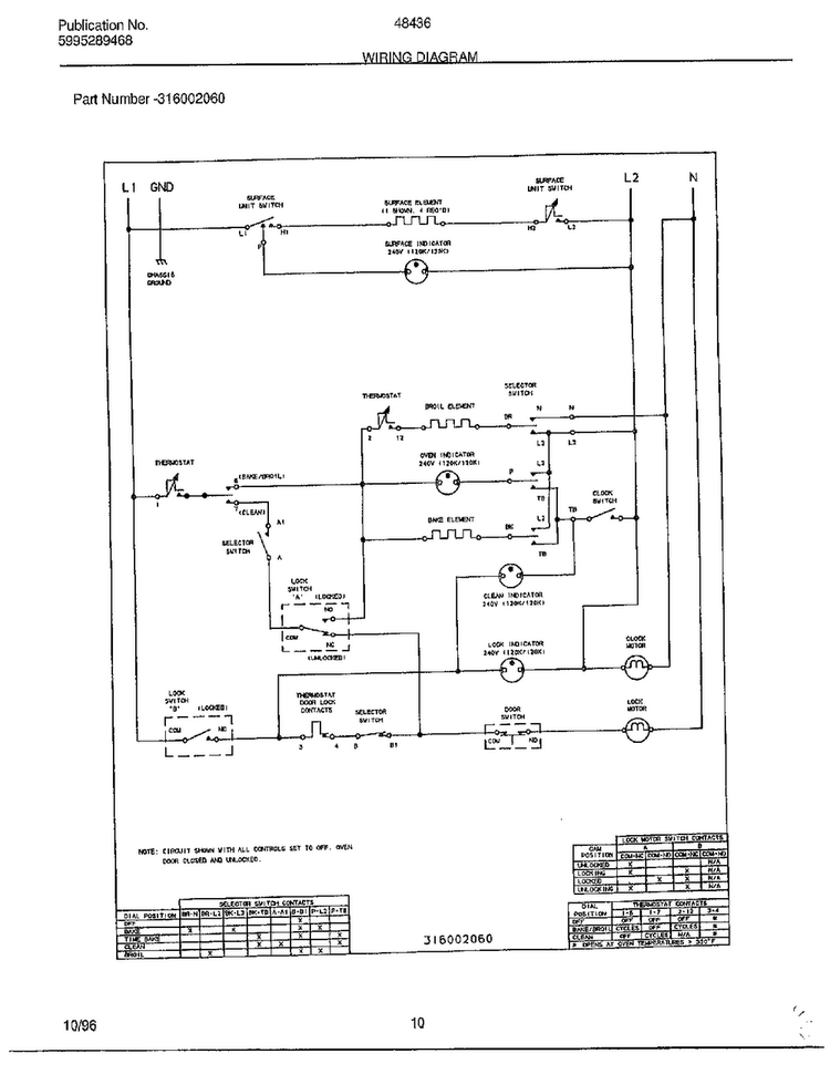 Wiring Diagram Diagram and Parts List for 484360B  Frigidaire Range