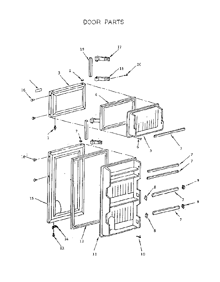 Door Diagram and Parts List for 5649610480  Kenmore Refrigerator