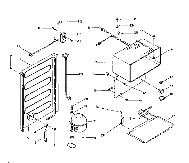Unit Parts Diagram and Parts List for 253N13Z  Kenmore Refrigerator