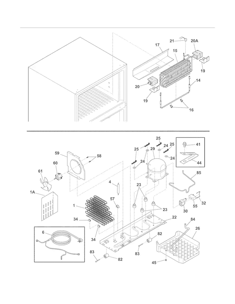 System Diagram and Parts List for FFHT2117LB7  Frigidaire Refrigerator