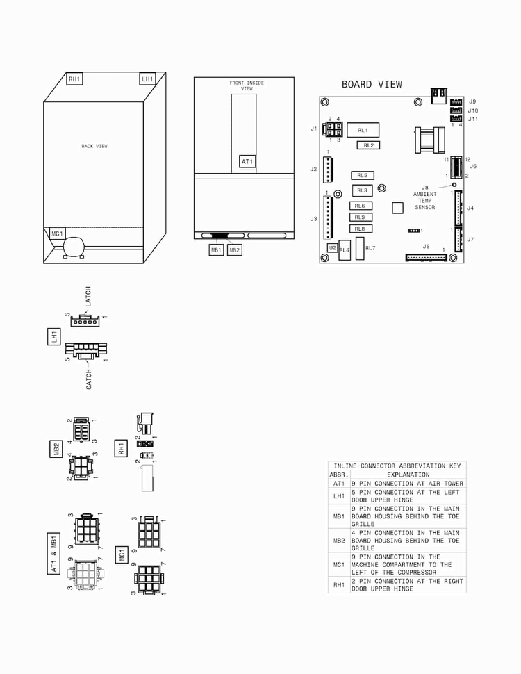 Wiring Schematic Diagram and Parts List for FFHN2740PE2A  Frigidaire Refrigerator