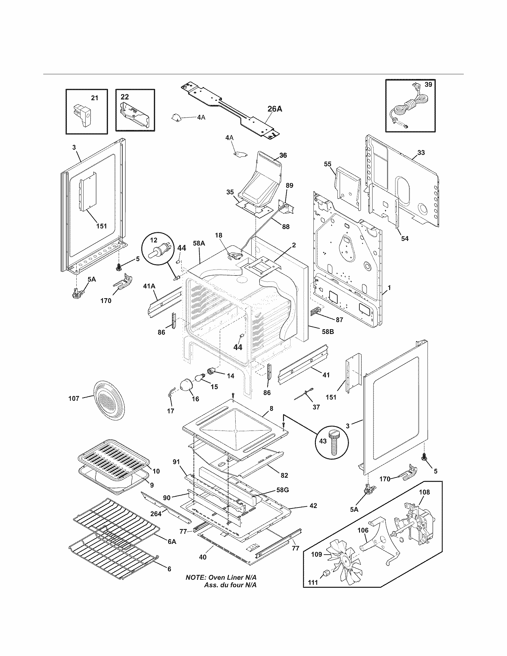 Body Diagram and Parts List for 79072904014  Kenmore Range