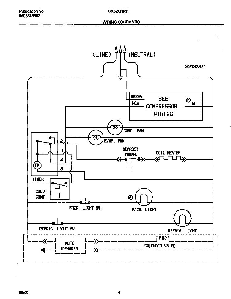 WIRING SCHEMATIC Diagram and Parts List for GRS20HRHD4  Gibson Refrigerator