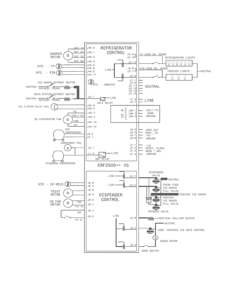 Wiring Schematic Diagram and Parts List for FFHB2740PE4  Frigidaire Refrigerator