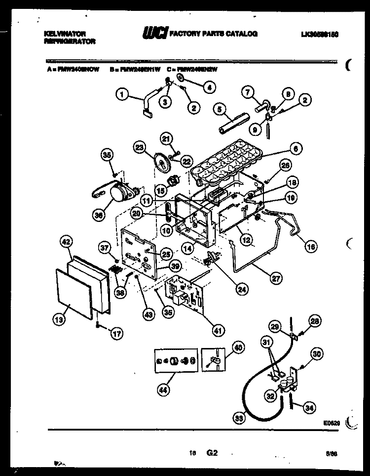 ICE MAKER PARTS Diagram and Parts List for FMW240EN2W  Kelvinator Refrigerator