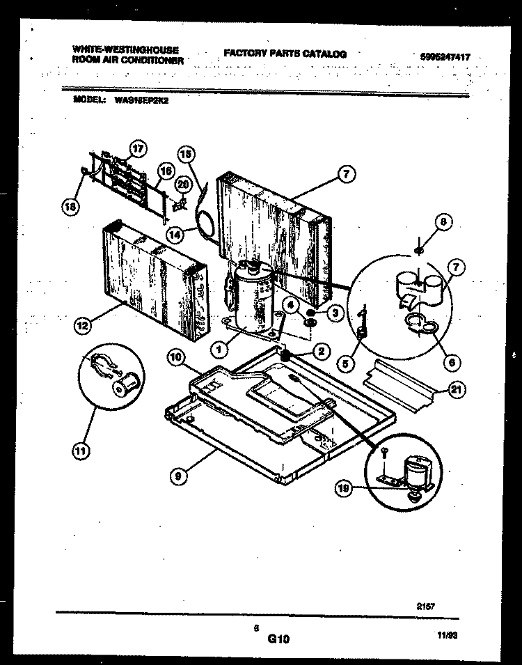 SYSTEM PARTS Diagram and Parts List for WAS18EP2K2  Frigidaire Air Conditioner