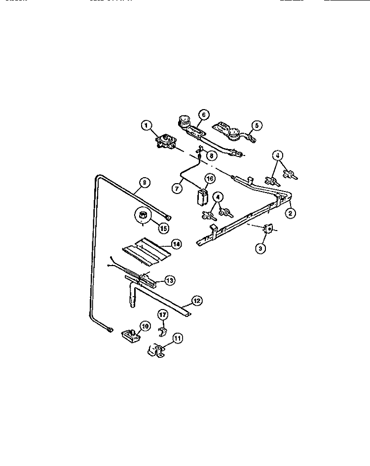 BURNERS Diagram and Parts List for CGC4C6DXC  Gibson Range