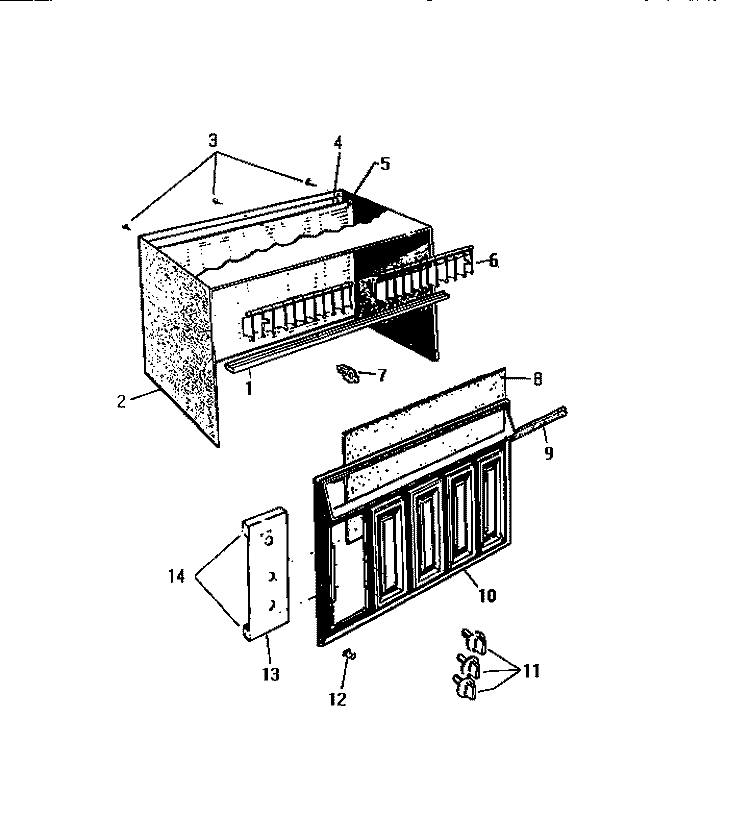 CABINET, FRONT, WRAPPER Diagram and Parts List for AL119J1A2  Frigidaire Air Conditioner