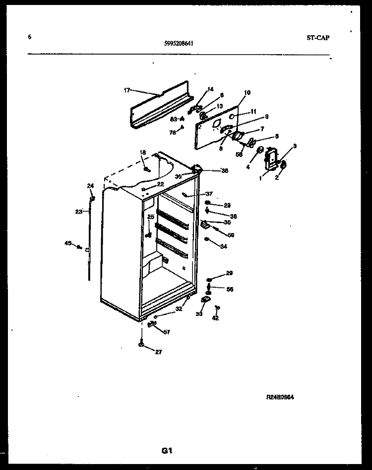 CABINET PARTS Diagram and Parts List for ATN130WK1  Frigidaire Refrigerator