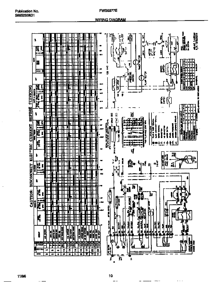 WIRING DIAGRAM Diagram and Parts List for FWS6977ES0  Frigidaire Washer