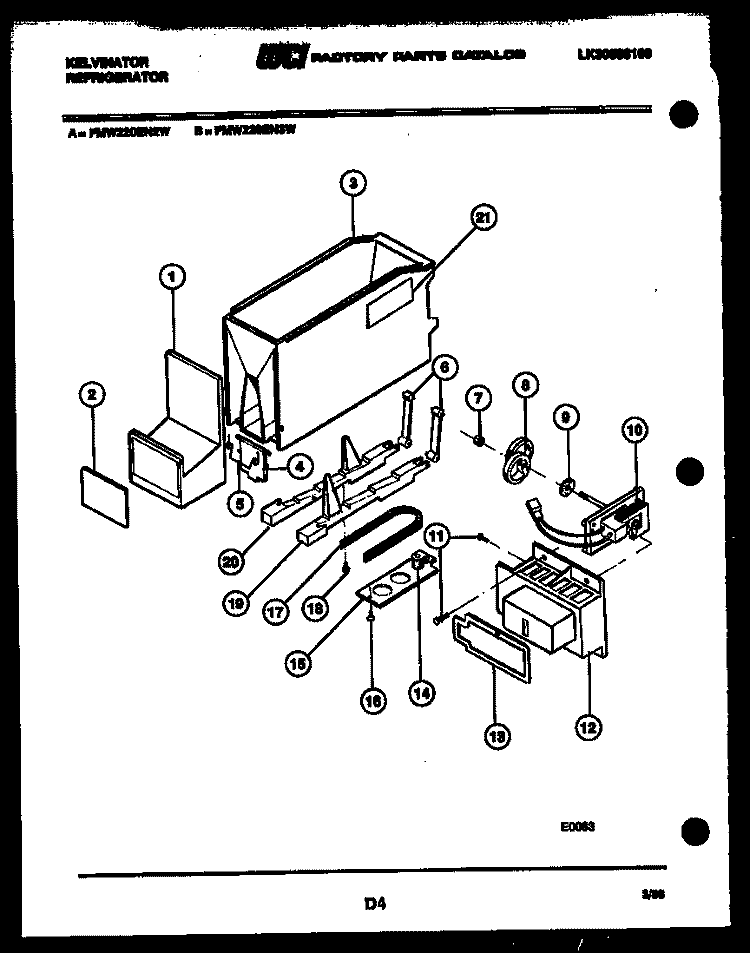 ICE DISPENSER Diagram and Parts List for FMW220EN2F  Kelvinator Refrigerator