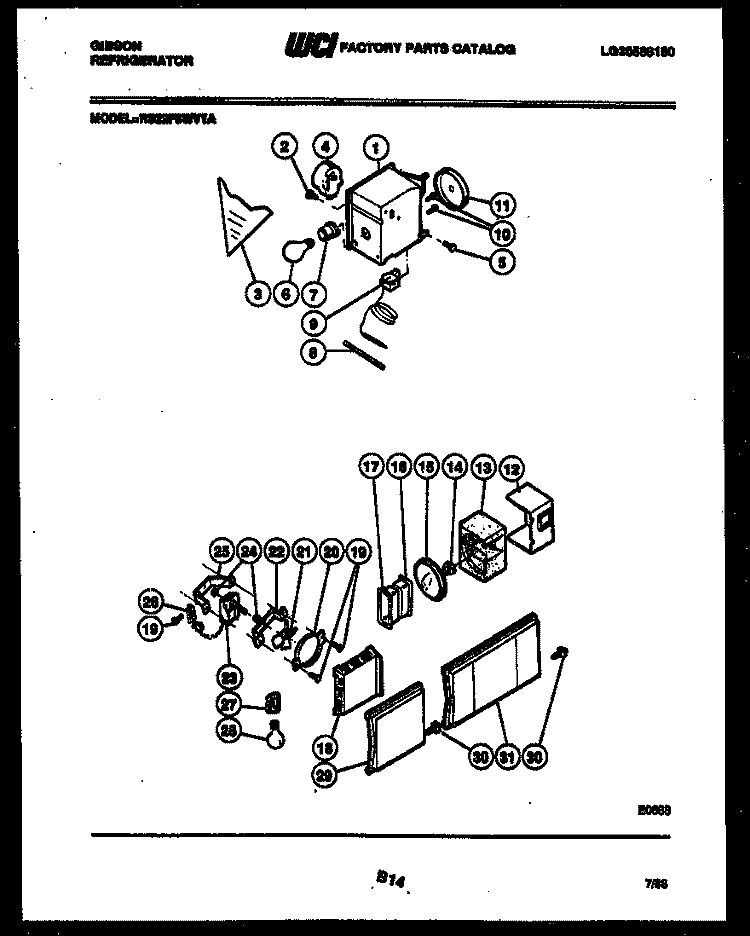 REFRIGERATOR CONTROL ASSEMBLY, DAMP Diagram and Parts List for RS22F8WV1A  Gibson Refrigerator