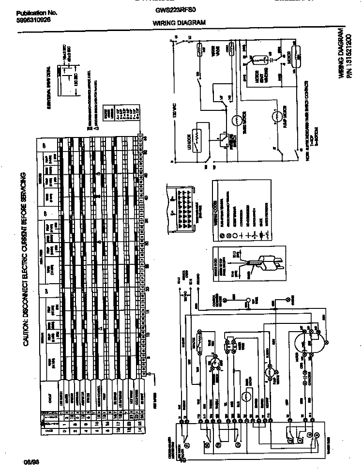 WIRING DIAGRAM Diagram and Parts List for GWS223RFS0  Gibson Washer