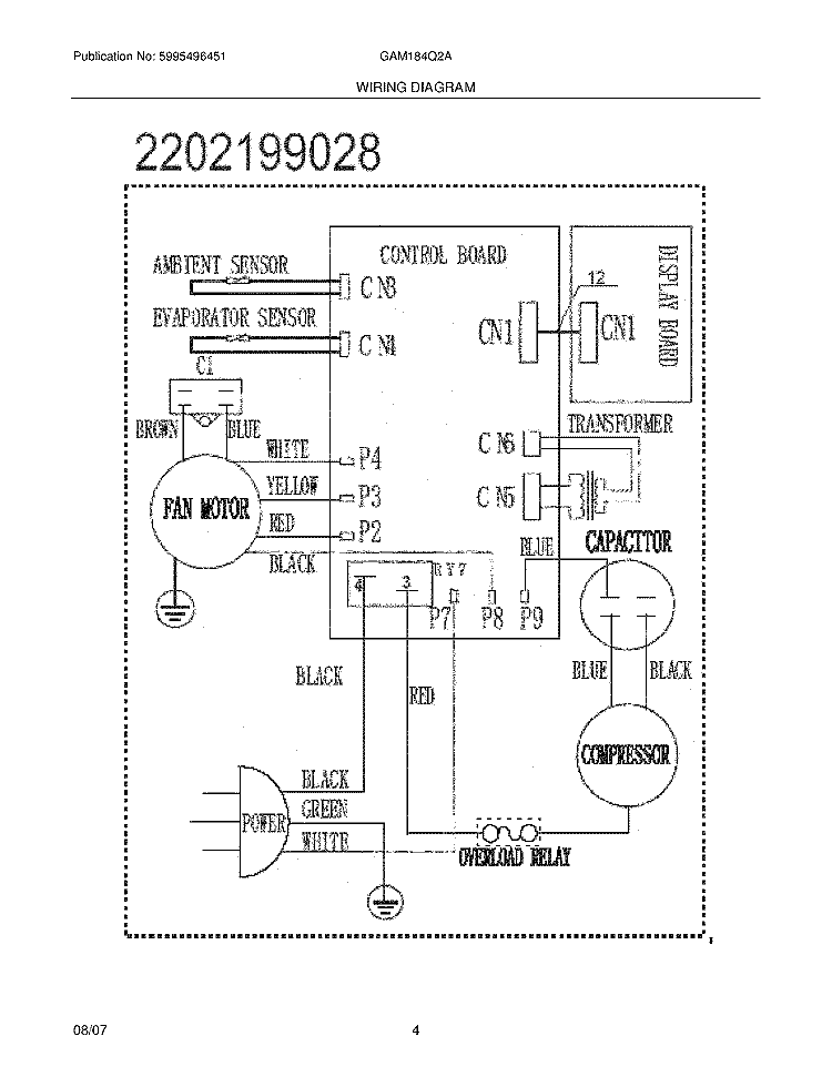 WIRING DIAGRAM Diagram and Parts List for GAM184Q2A1  Gibson Air Conditioner