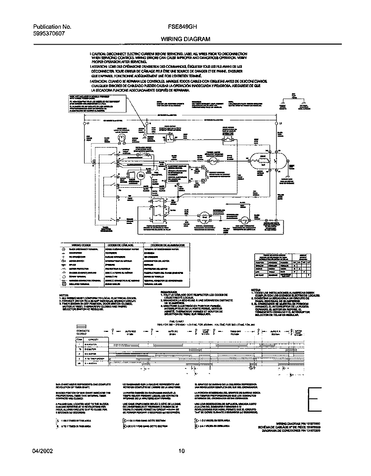 131970300 WIRING DIAGRAM Diagram and Parts List for FSE849GHS1  Frigidaire Dryer