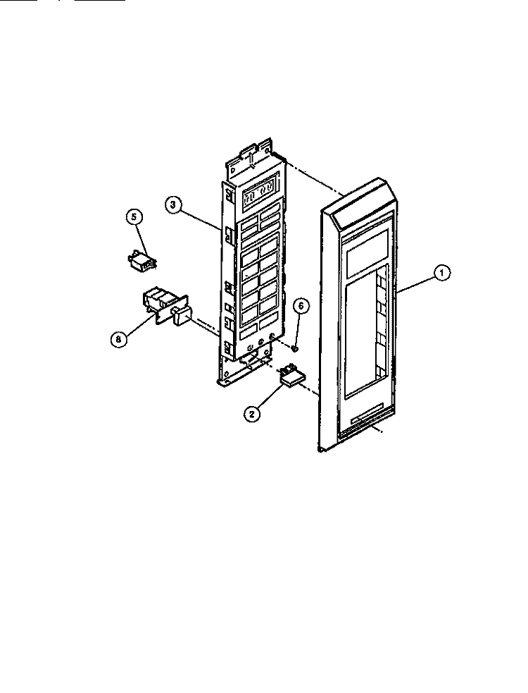 CONTROL PANEL Diagram and Parts List for 57-5709-10-03  Tappan Microwave Oven Combo