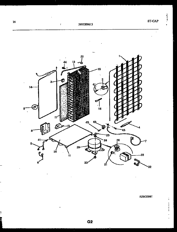 SYSTEM AND AUTOMATIC DEFROST PARTS Diagram and Parts List for FPCIS22VPW1  Frigidaire Refrigerator