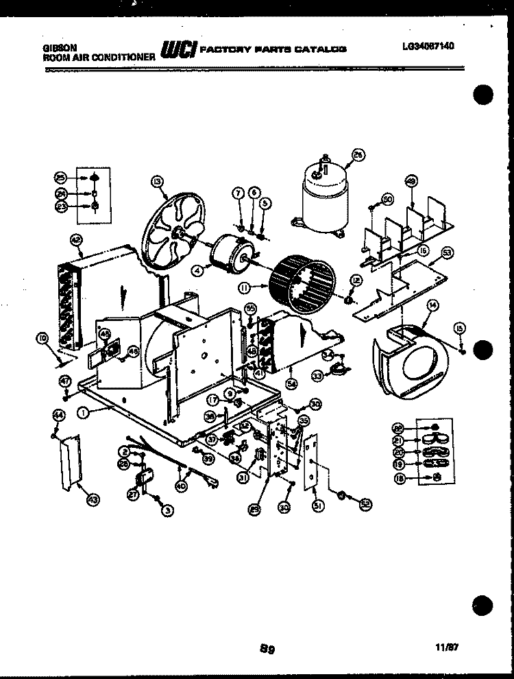ELECTRICAL AND AIR HANDLING PARTS Diagram and Parts List for AL06A6ETBA  Gibson Air Conditioner