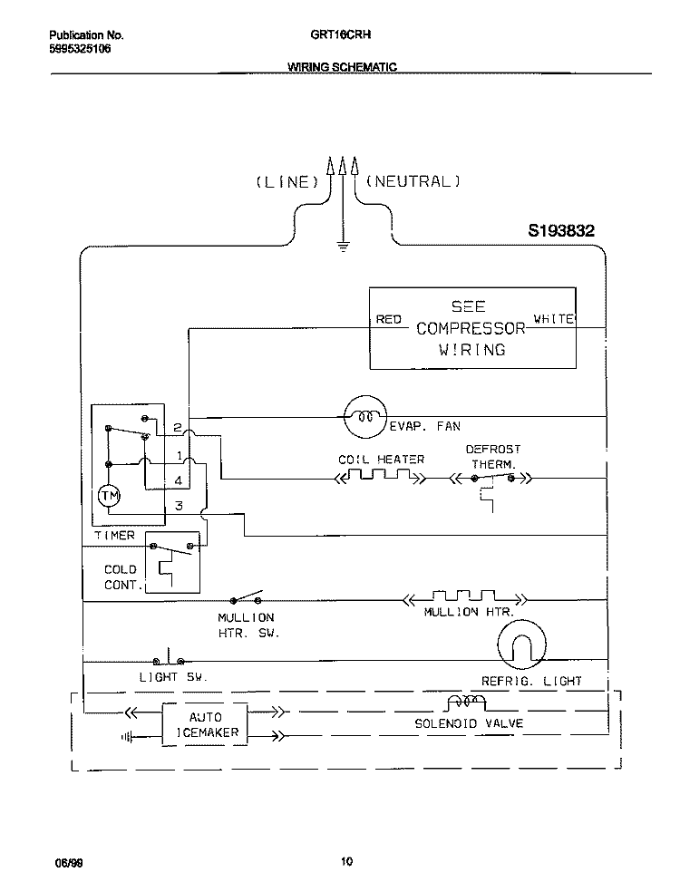 WIRING DIAGRAM Diagram and Parts List for GRT16CRHW2  Gibson Refrigerator