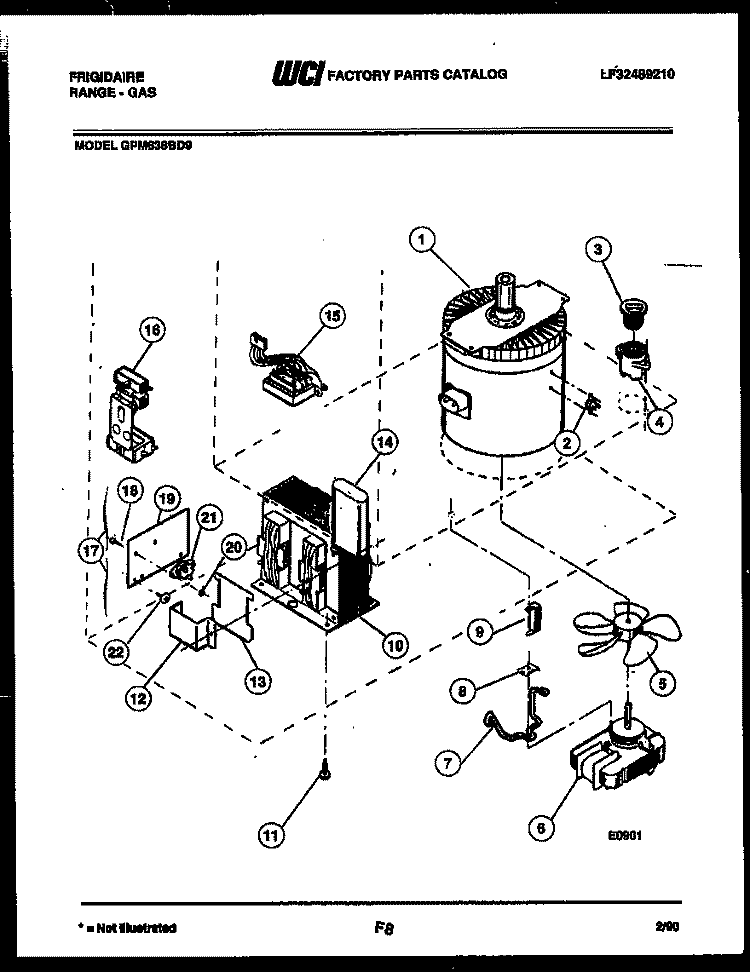 POWER CONTROL Diagram and Parts List for GPM638BDL9  Frigidaire Range