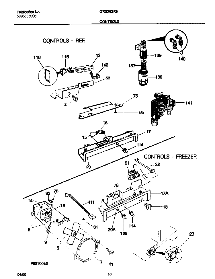 CONTROLS Diagram and Parts List for GRS26ZRHW3  Gibson Refrigerator
