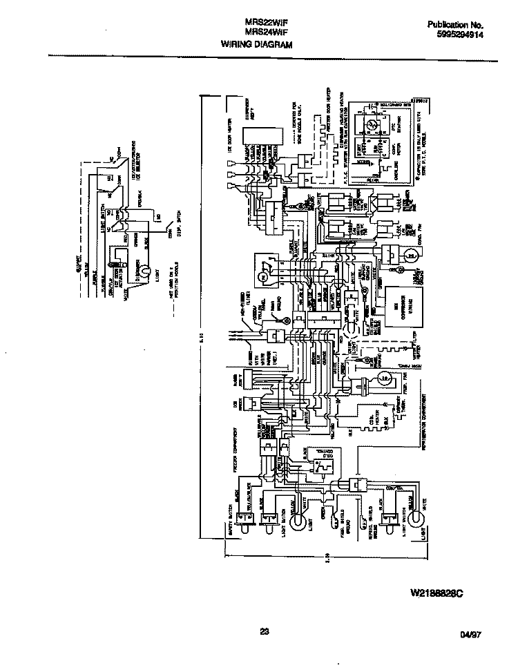 WIRING DIAGRAM Diagram and Parts List for MRS24WIFW0  Frigidaire Refrigerator