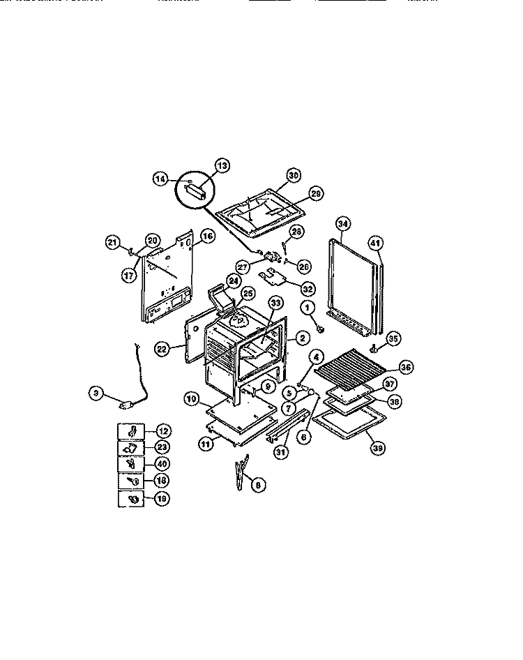 BODY Diagram and Parts List for CGC4S8DXC  Gibson Range
