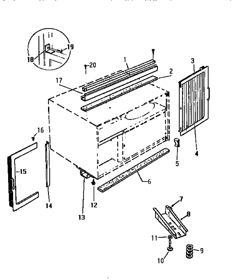 WINDOW MOUNTING Diagram and Parts List for AC056H7A1  Frigidaire Air Conditioner