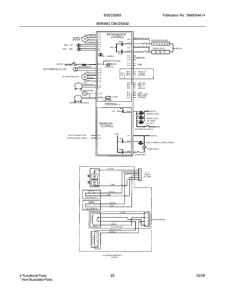WIRING DIAGRAM Diagram and Parts List for EI23CS55GS2  Electrolux Refrigerator