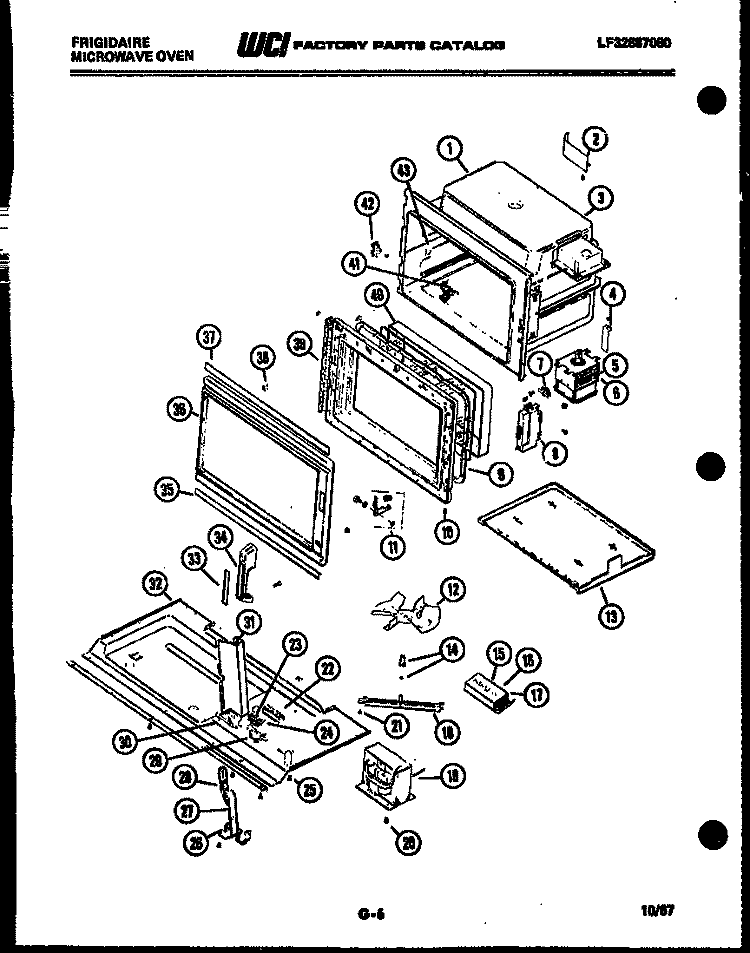BODY PARTS Diagram and Parts List for MVH1150C2  Frigidaire Microwave