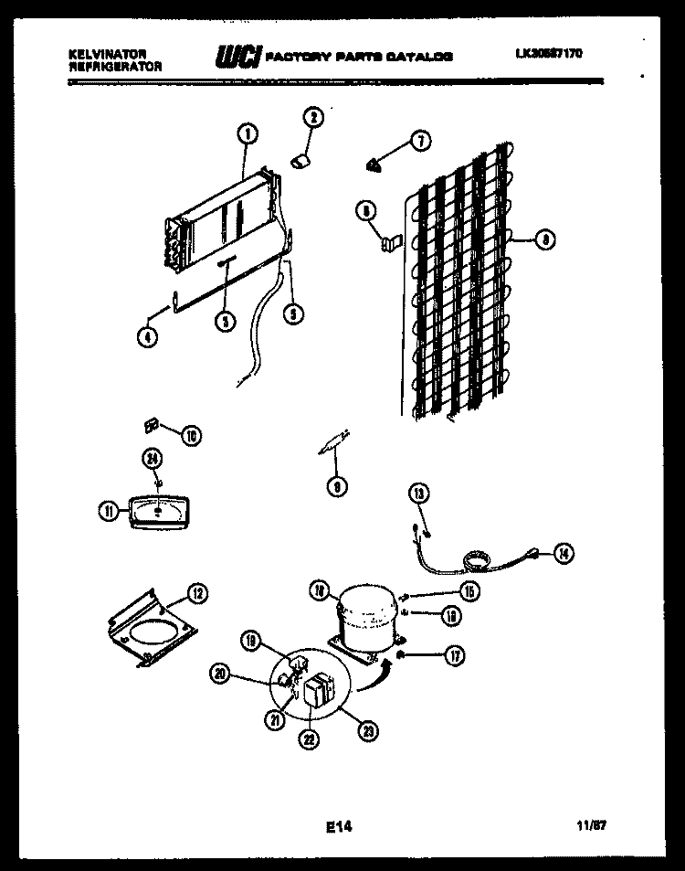 SYSTEM AND AUTOMATIC DEFROST PARTS Diagram and Parts List for TMK180EN0D  Kelvinator Refrigerator