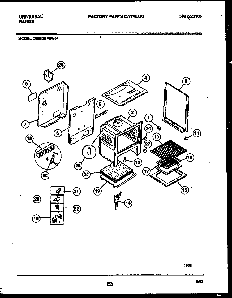BODY PARTS Diagram and Parts List for CE302BP2H1  Frigidaire Range