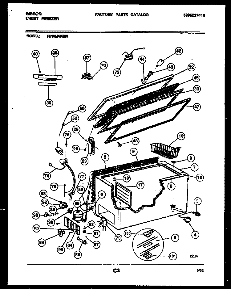 CHEST FREEZER PARTS Diagram and Parts List for FH18M4WXFI  Gibson Freezer