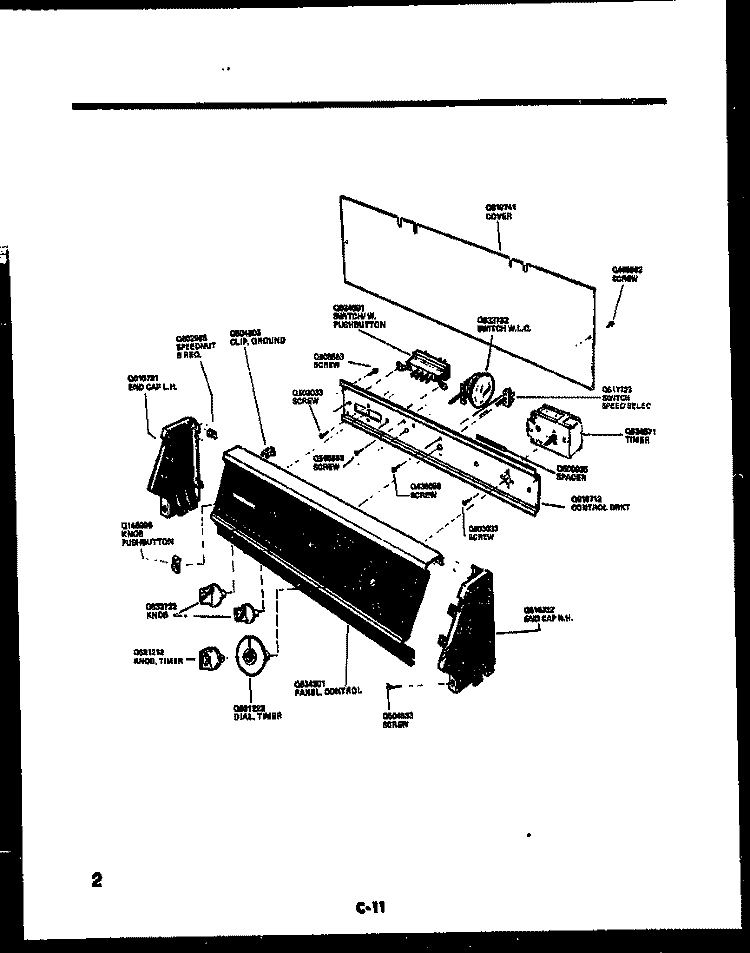 CABINET PARTS Diagram and Parts List for AH153K2A1  Frigidaire Air Conditioner