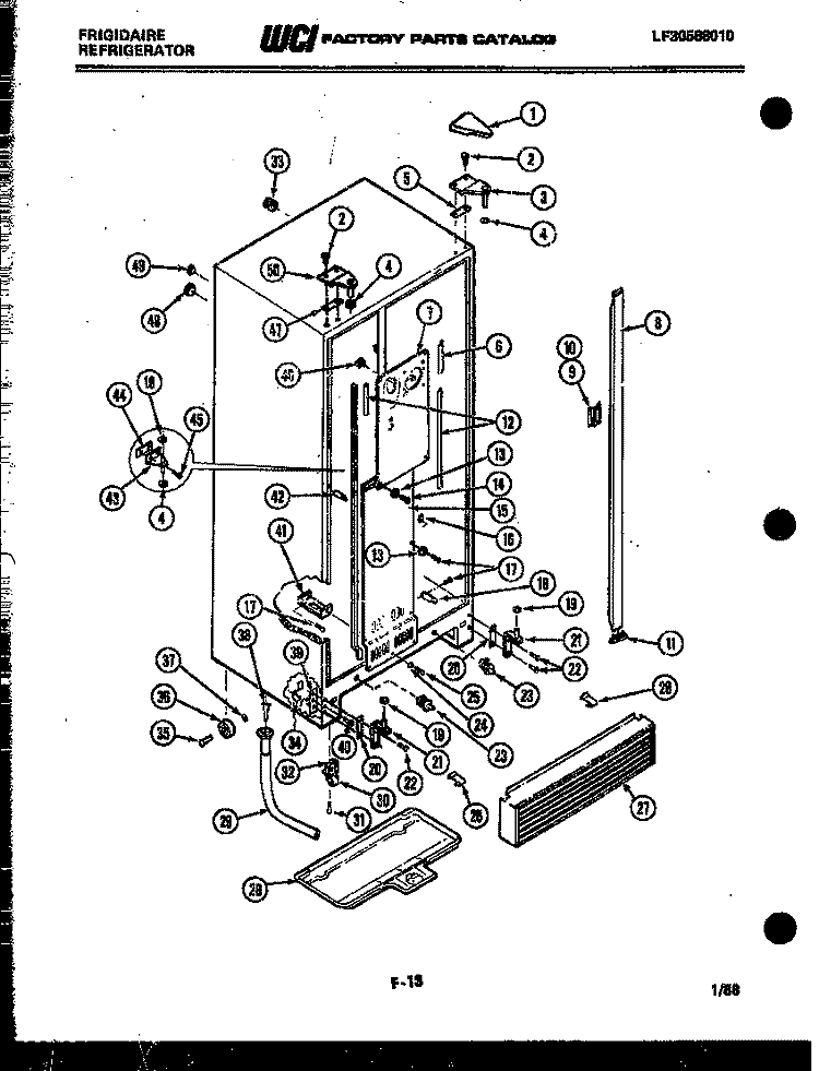 CABINET PARTS Diagram and Parts List for FPE22V3AA1  Frigidaire Refrigerator