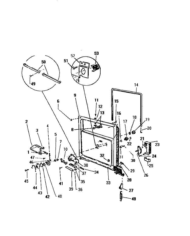 INNER PANEL & COMPONENTS Diagram and Parts List for SU777EXR3  Frigidaire Dishwasher