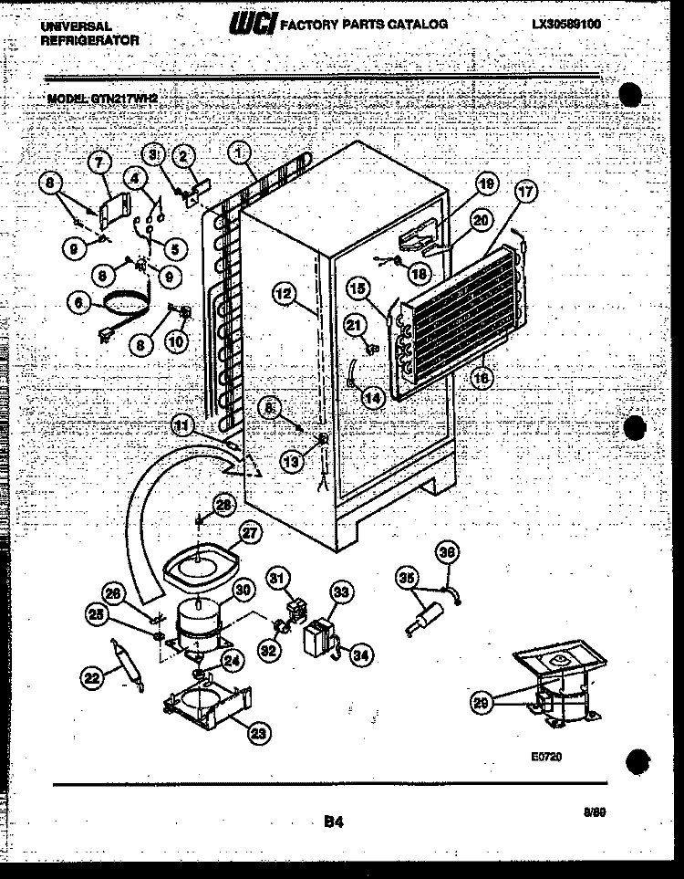 SYSTEM AND AUTOMATIC DEFROST PARTS Diagram and Parts List for GTN217WHV2  Uni Refrigerator