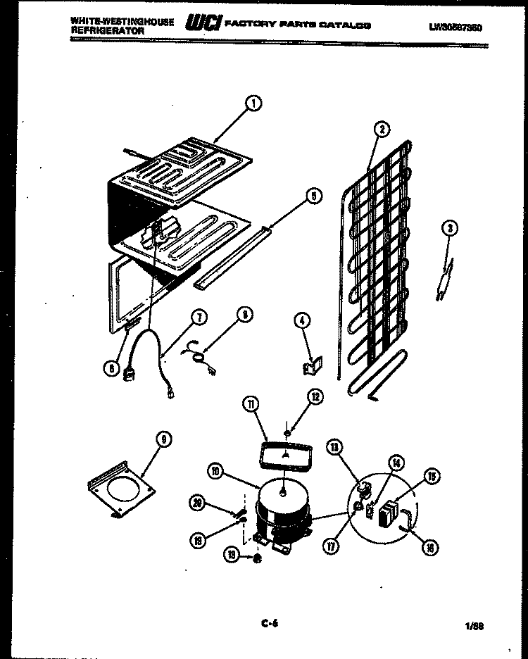 SYSTEM AND AUTOMATIC DEFROST PARTS Diagram and Parts List for RT140GCD4  Frigidaire Refrigerator