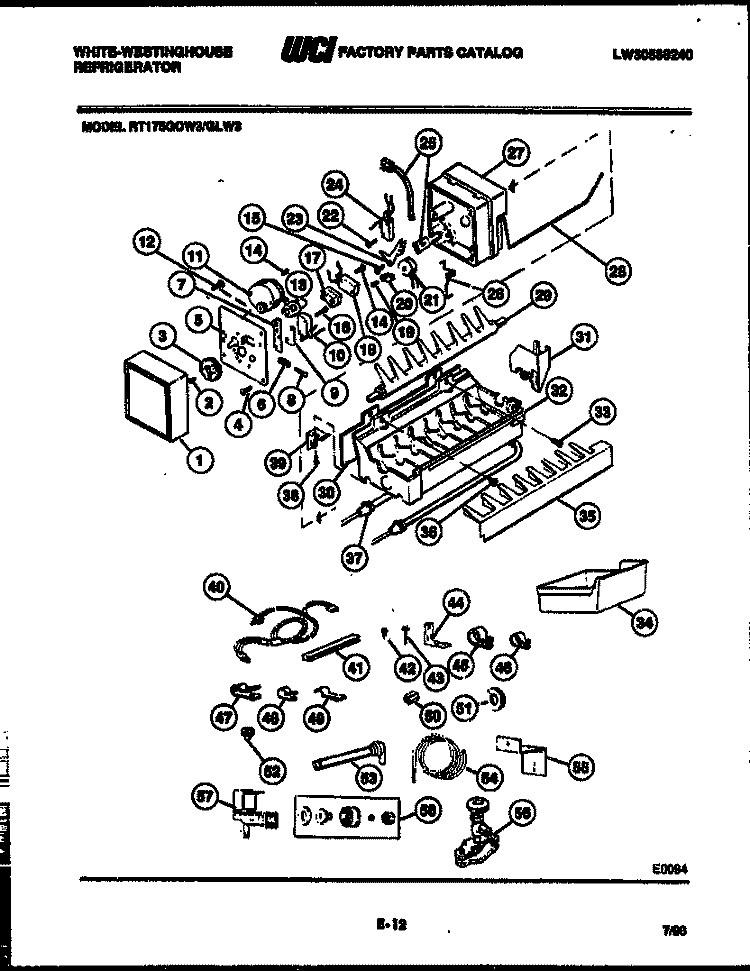 ICE MAKER AND INSTALLATION PARTS Diagram and Parts List for RT175GLH3  Frigidaire Refrigerator