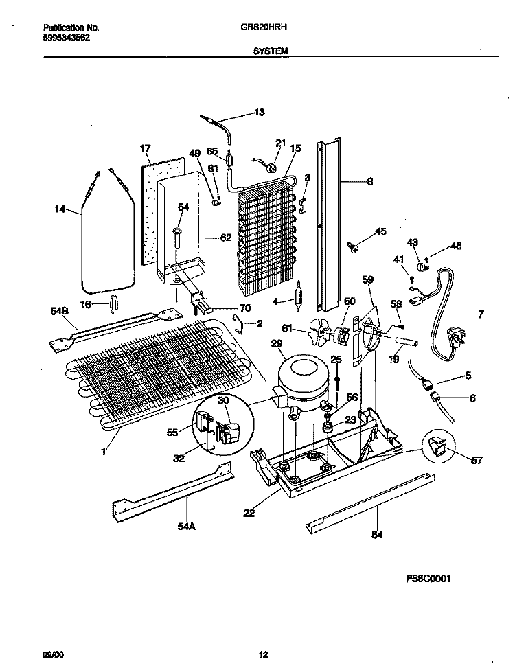 SYSTEM Diagram and Parts List for GRS20HRHD4  Gibson Refrigerator