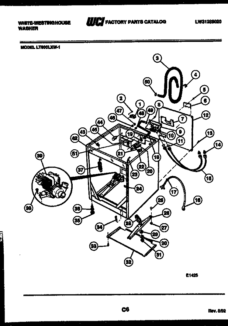 CABINET PARTS Diagram and Parts List for LT800LXH1  Frigidaire Washer